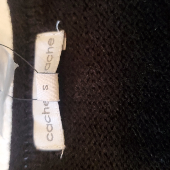 Cache Cache Black Tunic Sweater With Lace Embroidered Eiffel Tower Size S - Picture 3 of 8